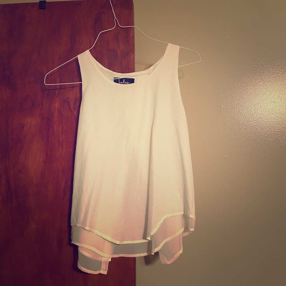 White Open Back Tank